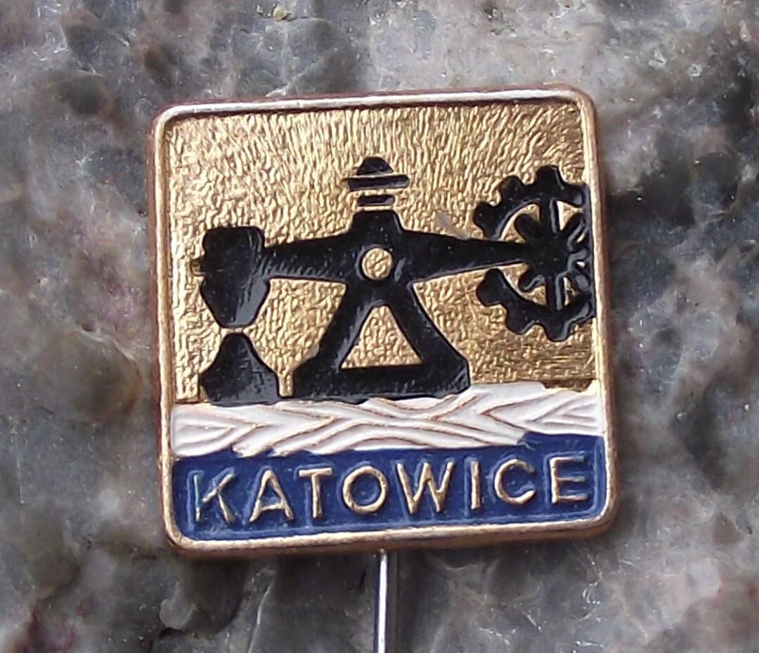 Vintage Katowice Polish City Poland Heraldic Crest Coat of Arms Pin Badge - Badgecrazy