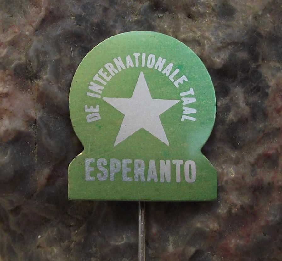 Antique Esperanto The International Language Green Star Symbol Pin Badge 