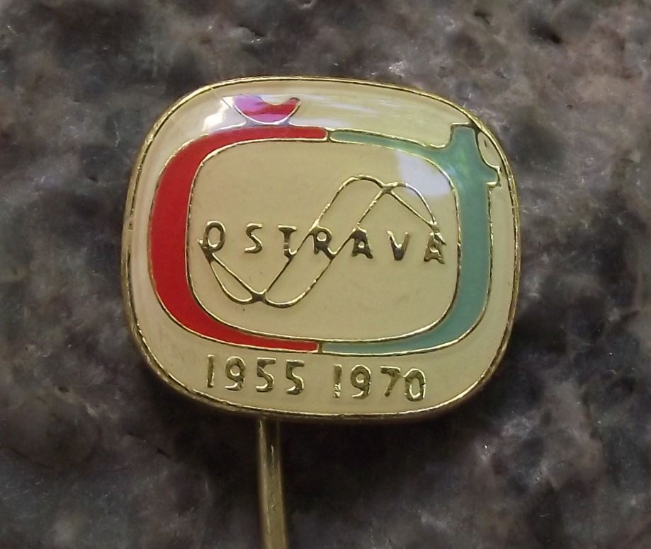 1970 Ceska Televize Ostrava Czech State Television TV Broadcasting Pin Badge - Badgecrazy