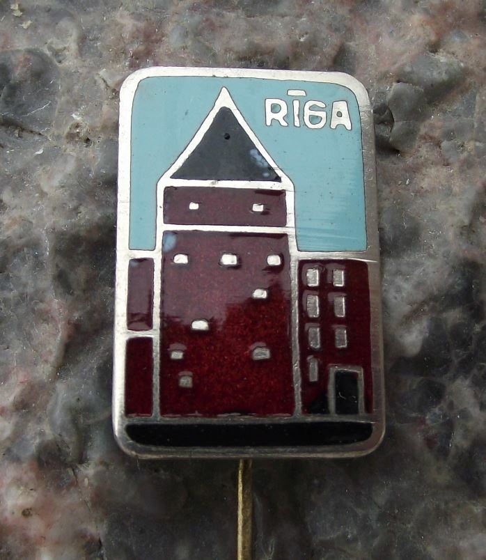 Antique Riga Ancient City Tower Latvia Tourist Souvenier Pin Badge - Badgecrazy