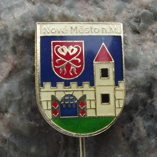 Nove Mesto na Moravia Czechoslovakia Heraldic Shield Coat of Arms Pin Badge - Badgecrazy