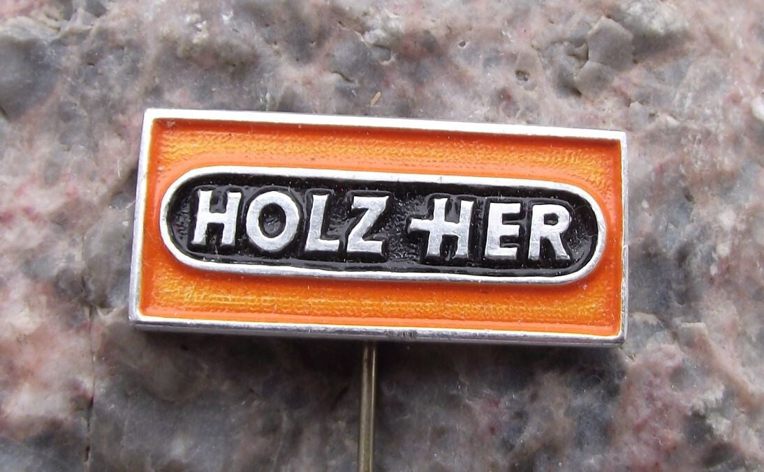 Vintage Holz Her CNC Wood Routers Technology Company Pin Badge - Badgecrazy
