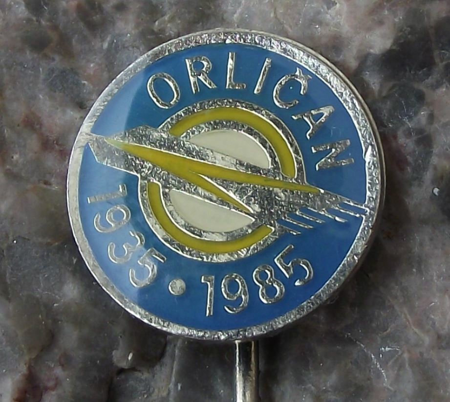1985 Orlican Czech Glider Light Aircraft Manufacturer 50th Anniversary Pin Badge - Badgecrazy