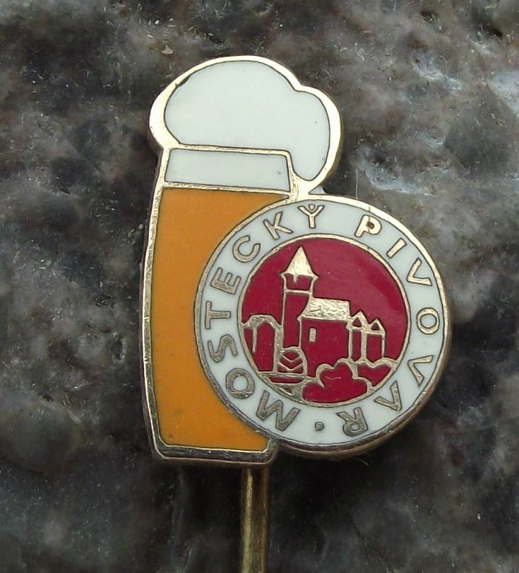 Antique Most Mostecky Pivovar Brewery Czech Pils Beer Glass Lager Pin Badge - Badgecrazy