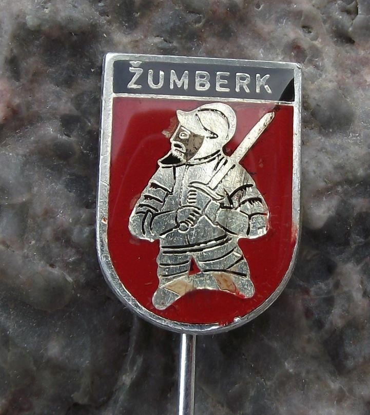 Antique Zumberk Knight Czechoslovakia Coat of Arms Heraldic Crest Pin Badge - Badgecrazy