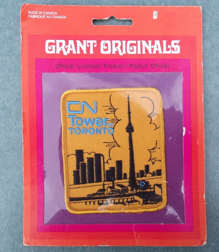 1980s Canada Ontario CN Tower Toronto Landmark Building Sew on Clothes Patch - Badgecrazy