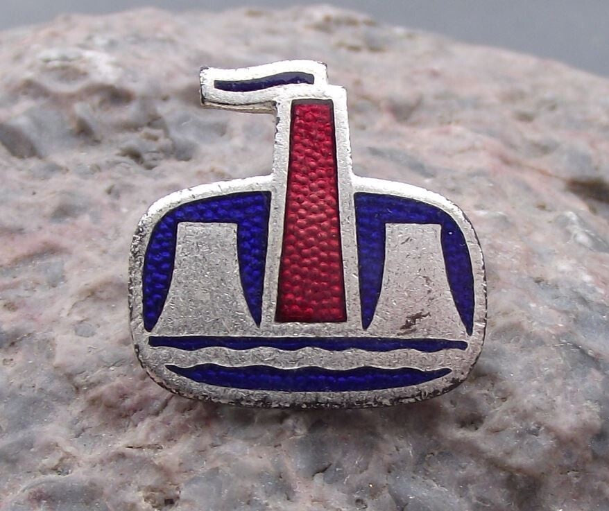 Vintage Power Station Plant Cooling Towers Chimney Stack East Germany Pin Badge - Badgecrazy