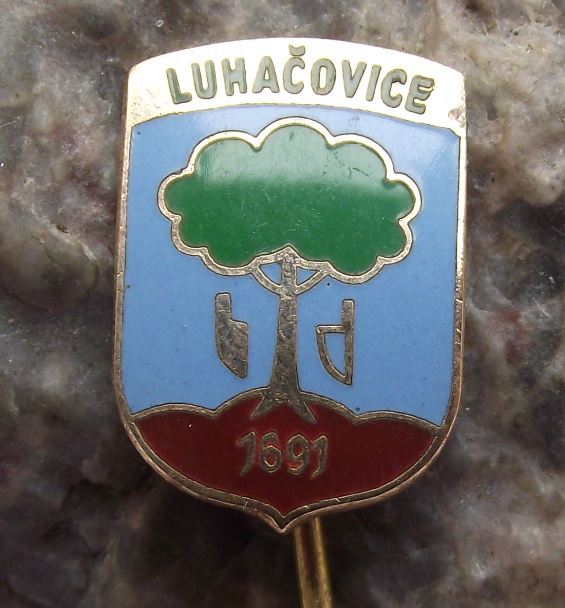 Antique Luhatschowitz Luhacovice Town Heraldic Official Coat Arms Pin Badge - Badgecrazy