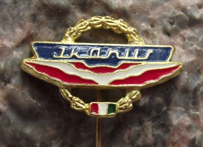 Antique Ikarus Bus & Coach Automobile Car Company Hungary Winged Logo Pin Badge - Badgecrazy