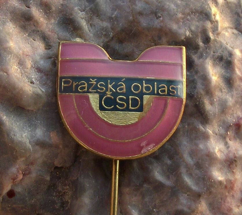 Vintage Czechoslovakia Railway System CSD Train Network Prague Region Pin Badge - Badgecrazy