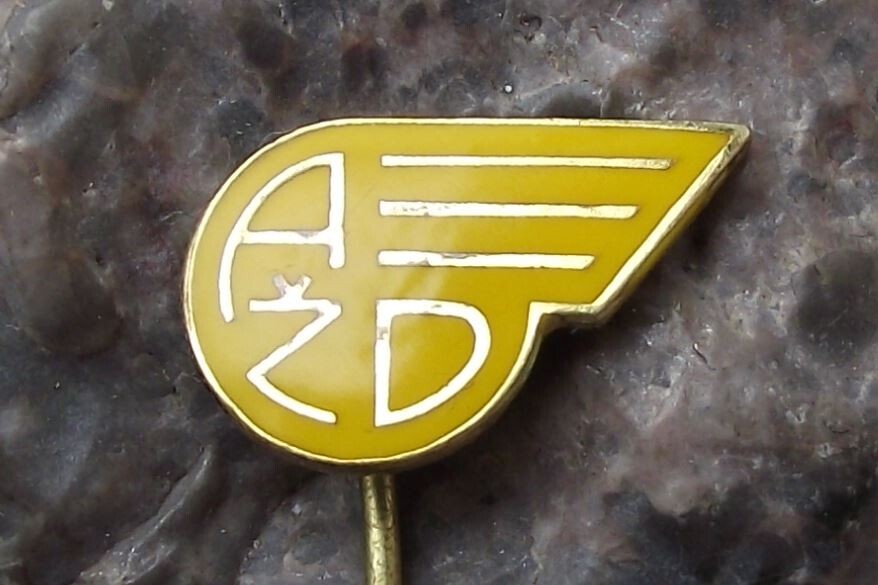 Vintage Czech Railways AZD Train Locomotive Signals and Safety Company Pin Badge - Badgecrazy