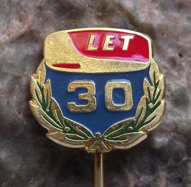 1966 Let Aircraft Industries Aviation 30th Anniversary Plane Factory Pin Badge - Badgecrazy