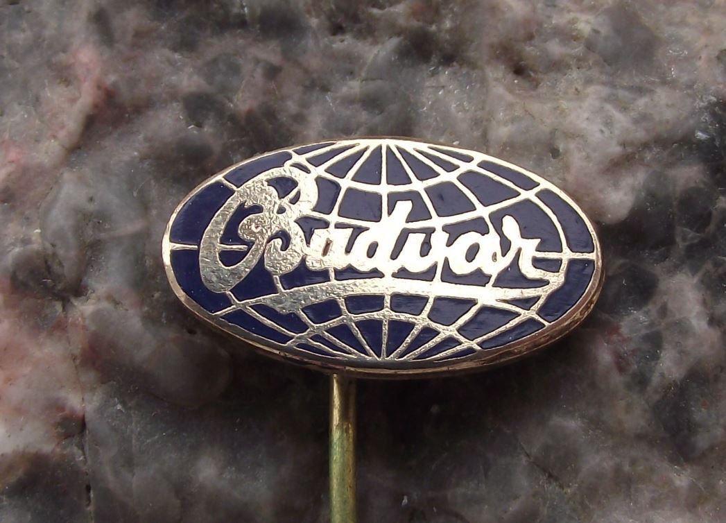 Antique Budvar Original Czech Budweiser Brewery Lager Beer Pin Badge Blue - Badgecrazy