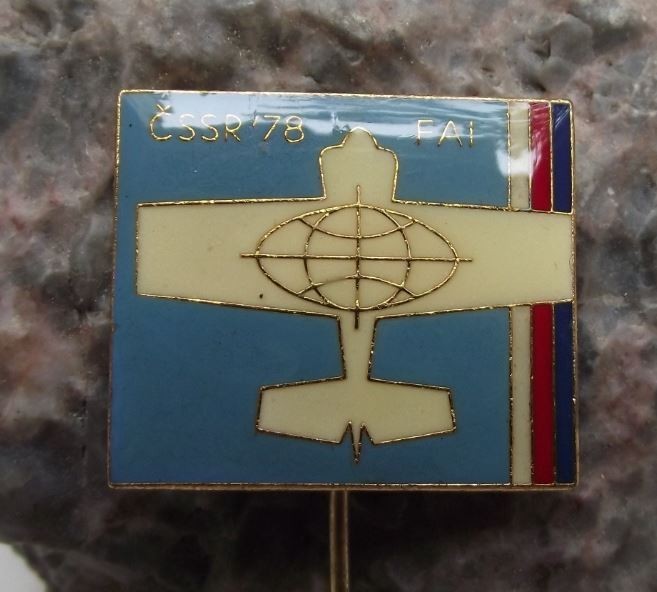 1978 FAI Aerobatic Championships CSSR Czechoslovakia Stunt Plane Pin Badge - Badgecrazy