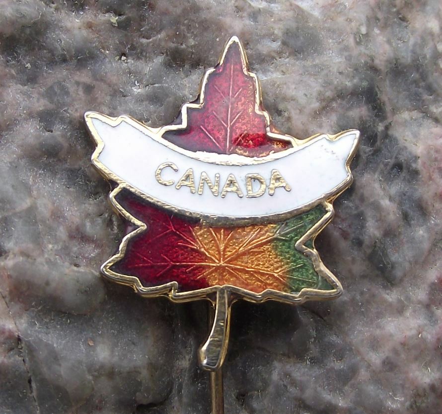 Antique Canada Maple Leaf Autumn Colours National Symbol Canadian Flag Pin Badge - Badgecrazy