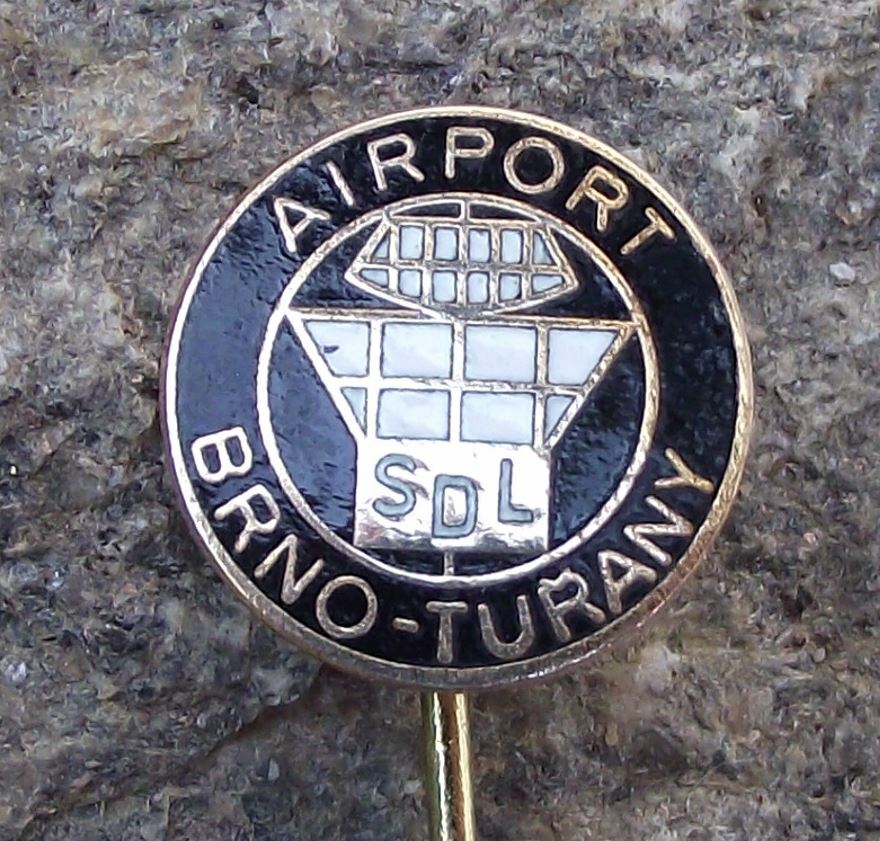 Vintage Brno Turany Airport Czech Air Traffic Control Tower SDL ATC Pin Badge - Badgecrazy