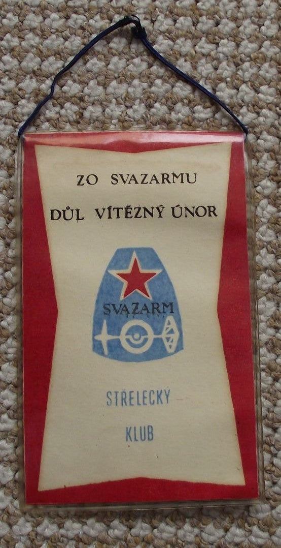 Svazarm Coal Miners Shooting Gun Club Army Reserve Paramilitary Pennant Flag - Badgecrazy