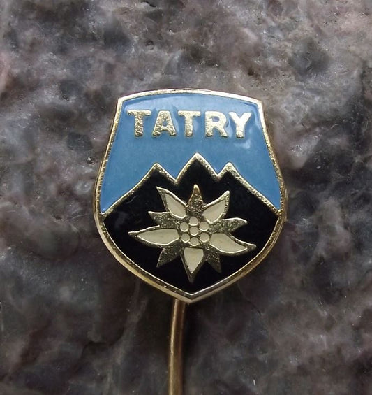 Vysoke Tatry High Tatra Mountains Edelweiss Czech National Park Shield Pin Badge