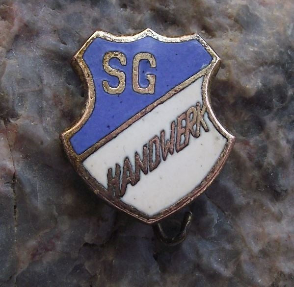 Antique SG Handwerk East Germany DDR GDR Football Soccer Team Shield Pin Badge - Badgecrazy