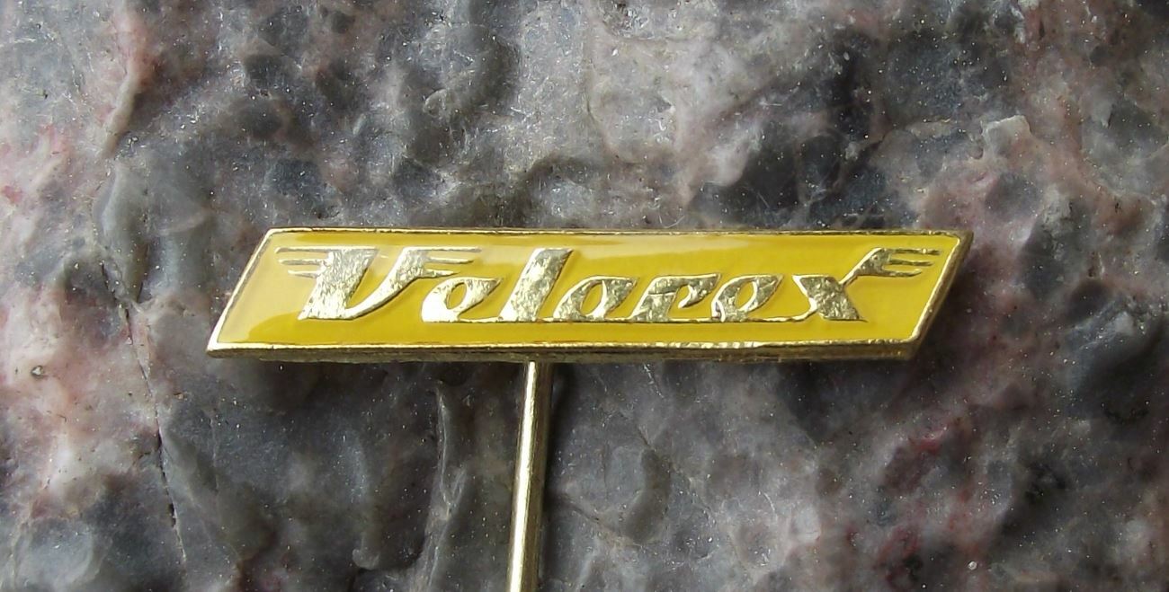 Antique Velorex Czech Motorcycle Sidecar Three Wheel Car Company Logo Pin Badge - Badgecrazy
