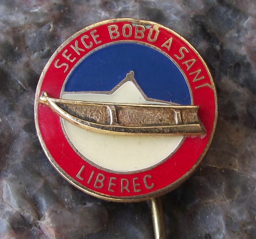 Antique Liberec Czechoslovakia Sledge Bobsled Club Winter Sports Pin Badge - Badgecrazy