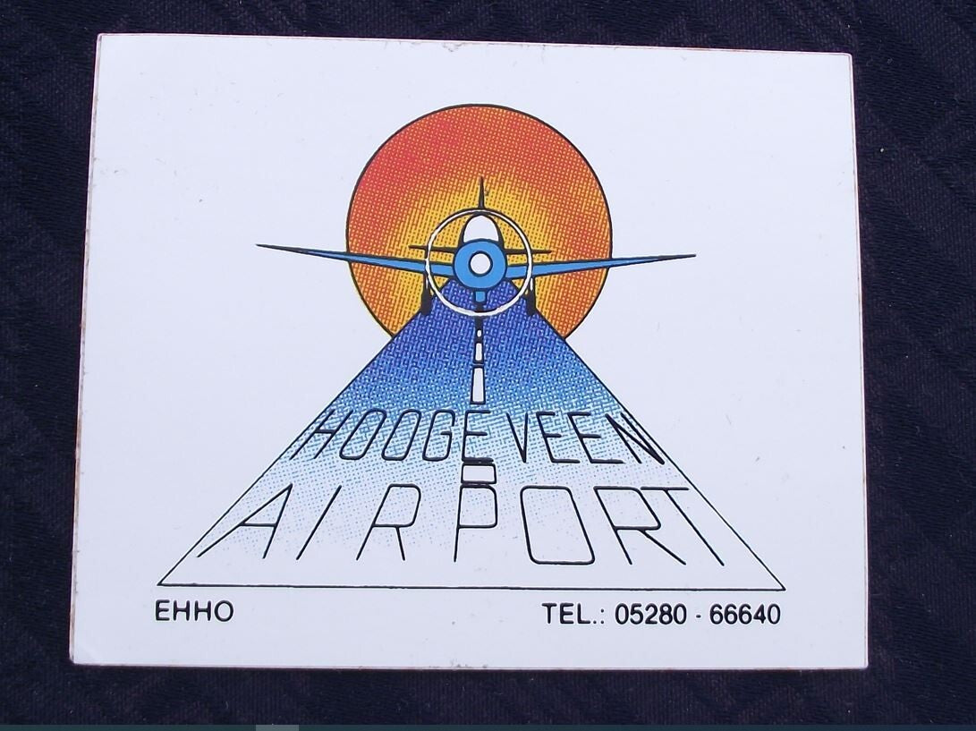 Vintage Hoogeveen Airport Runway Aircraft Sticker Decal - Badgecrazy
