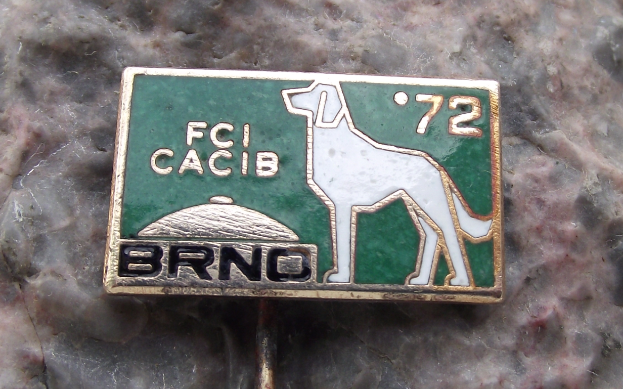 1972 CACIB Pointer Breed World Champion Dog Show FCI Event Brno Pin Badge - Badgecrazy