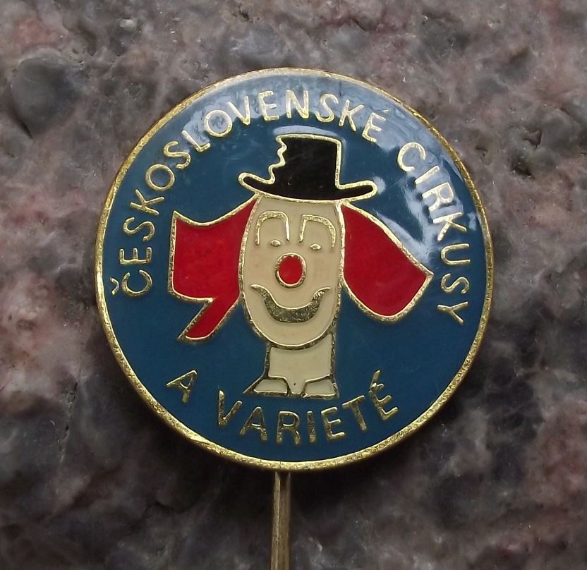 Large Czech State Circus & Variety Performance Clown Face Advertising Pin Badge - Badgecrazy