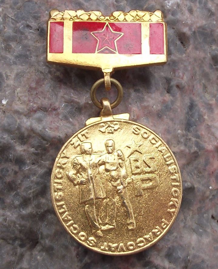 Antique Socialist Workers Brigade BSP Czechoslovakia Gold Medal Award - Badgecrazy