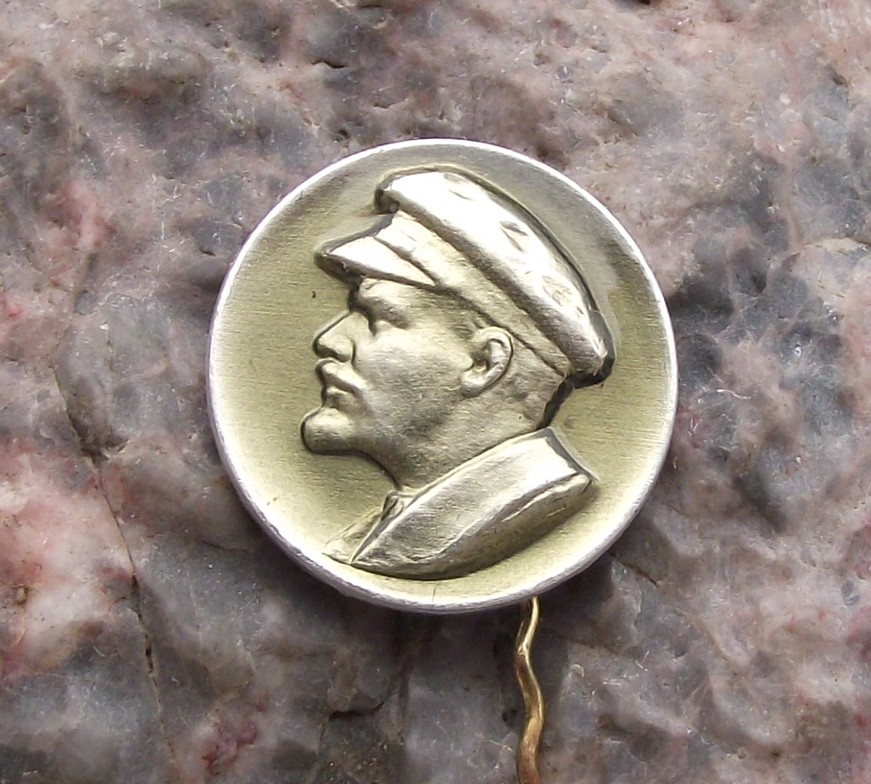Vintage Vladimir Lenin Soviet Union Russian Premier Leader Workers Cap Pin Badge - Badgecrazy