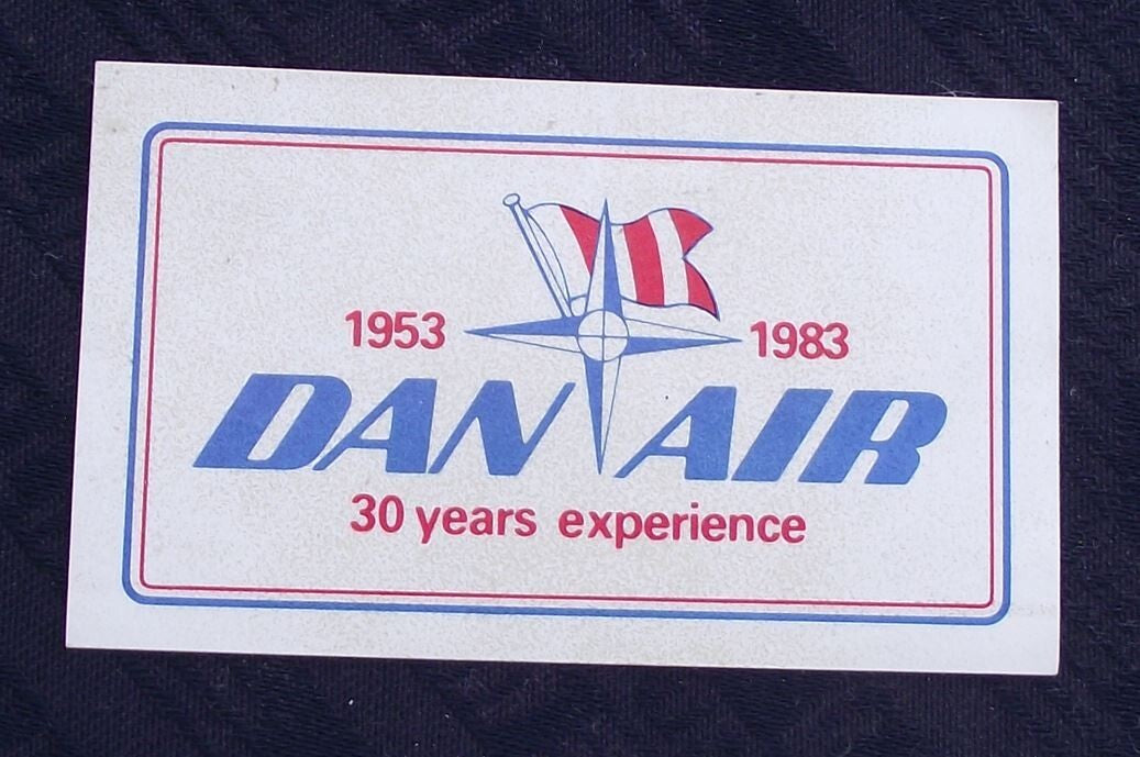1983 DAN AIR 30th Anniversary Airline Aircraft Sticker Decal - Badgecrazy