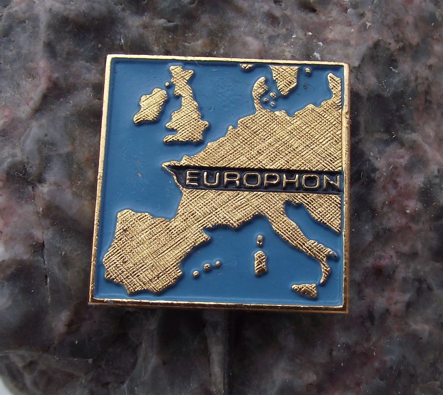 Antique Europhon Transistor Record Player Audio Equipment Company Pin Badge - Badgecrazy