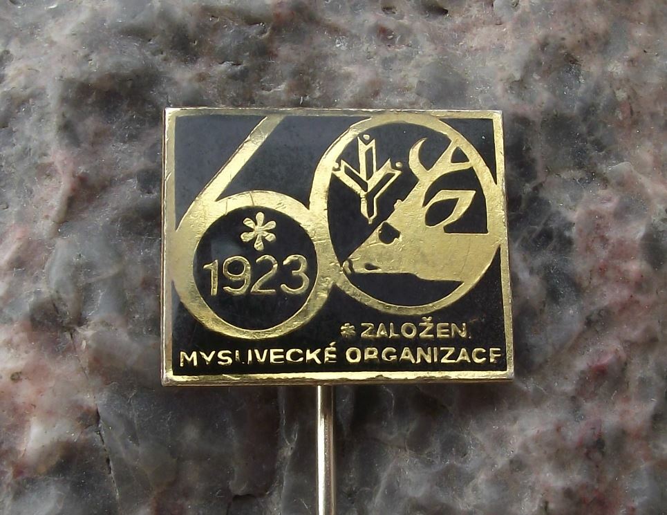 1983 Czech 60th Anniversary Hunting Association Deer Stag Hunters Pin Badge - Badgecrazy