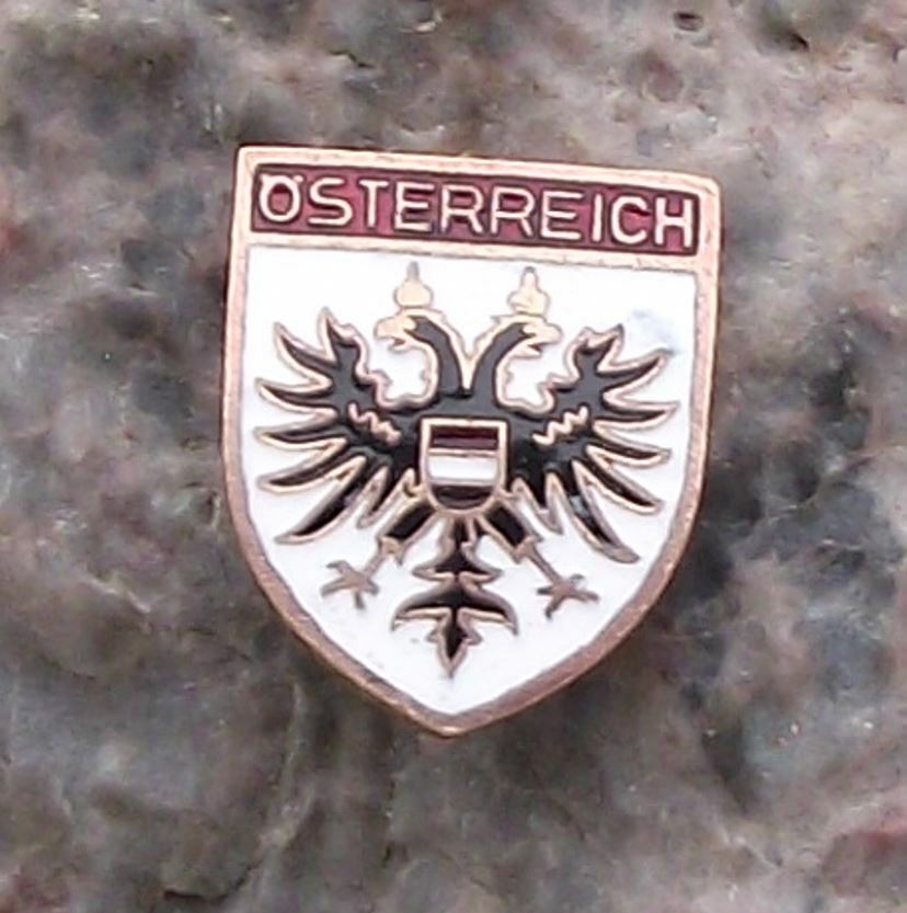 Vintage Austria Double Headed Eagle Heraldic Crest Coat of Arms Pin Badge - Badgecrazy