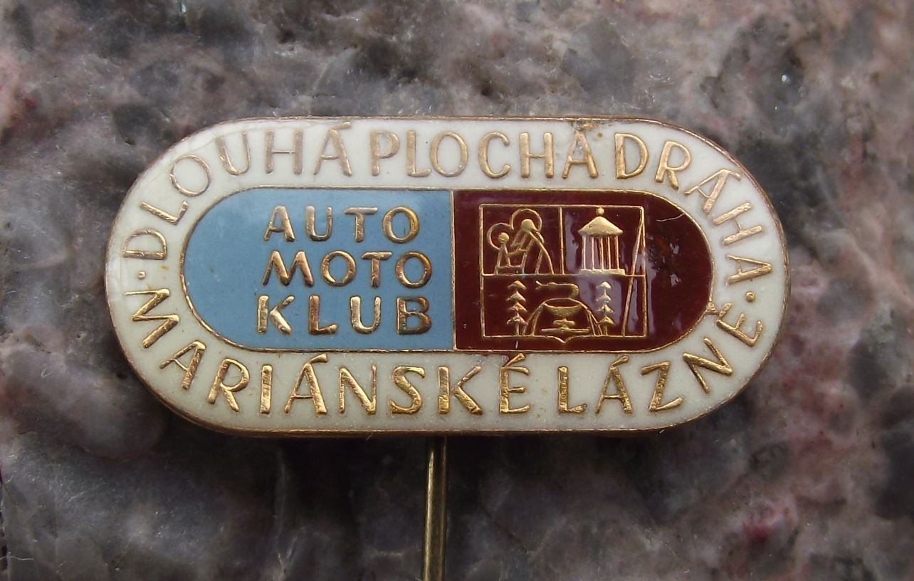 Antique AMK Auto Moto Klub Marianske Lazne Motorcycle Speedway Track Pin Badge - Badgecrazy