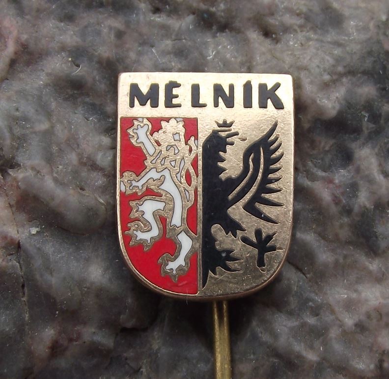 Antique Melnik Eagle White Lion Heraldic Crest Coat of Arms Tourist Pin Badge - Badgecrazy