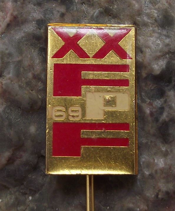 1969 FFP Czech Filmovy Exhibition 20th Communist Workers Film Festival Pin Badge - Badgecrazy