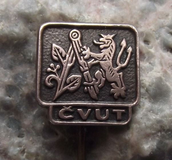 CVUT Prestigious Technical Engineering Maths University Prague Student Pin Badge - Badgecrazy