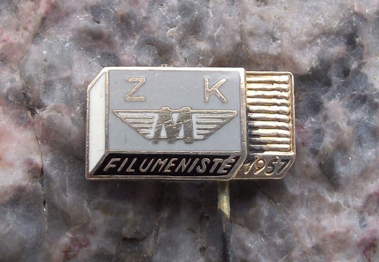 1957 ZK Winged M Logo Match Maker Matchbox Czech Phillumeny Society Pin Badge - Badgecrazy