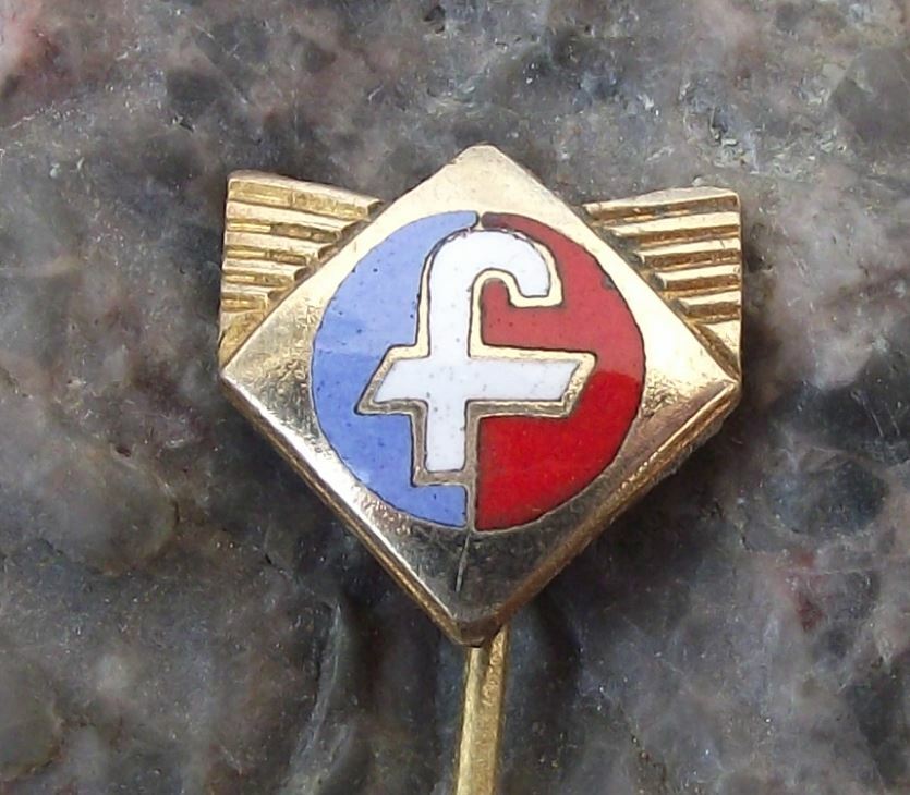 Antique Favorit Czech Sports Racing Bicycles Winged F Logo Cycling Pin Badge - Badgecrazy