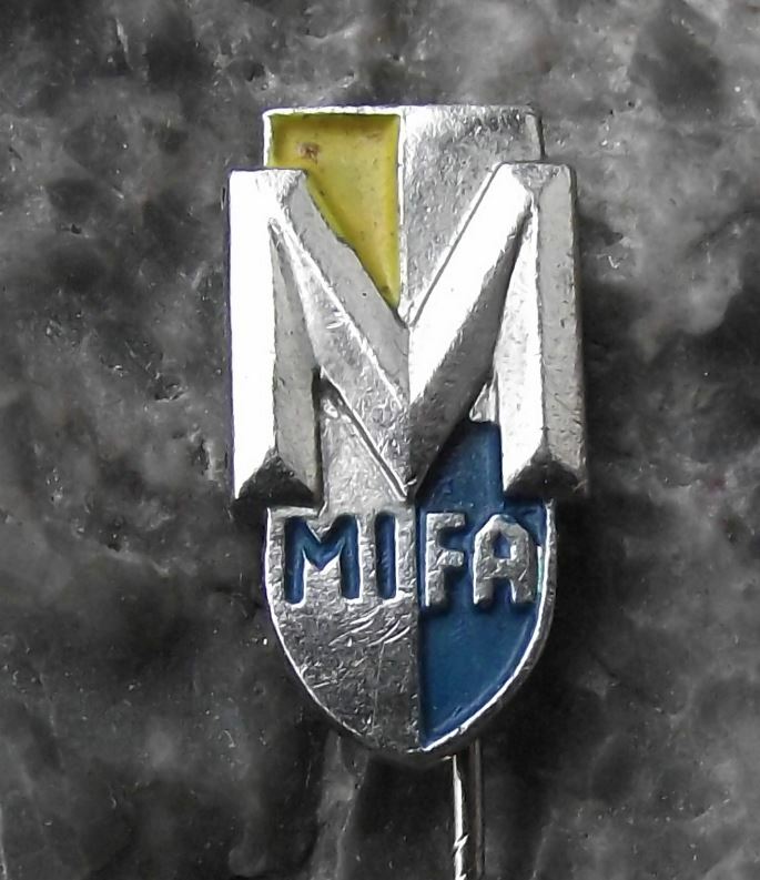 Vintage MIFA East German Germany Bicycle Company Shield Letter M Logo Pin Badge - Badgecrazy