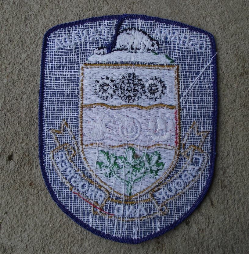 1980s City of Oshawa Ontario Canada Coat of Arms Tourist Sew on Clothes Patch - Badgecrazy