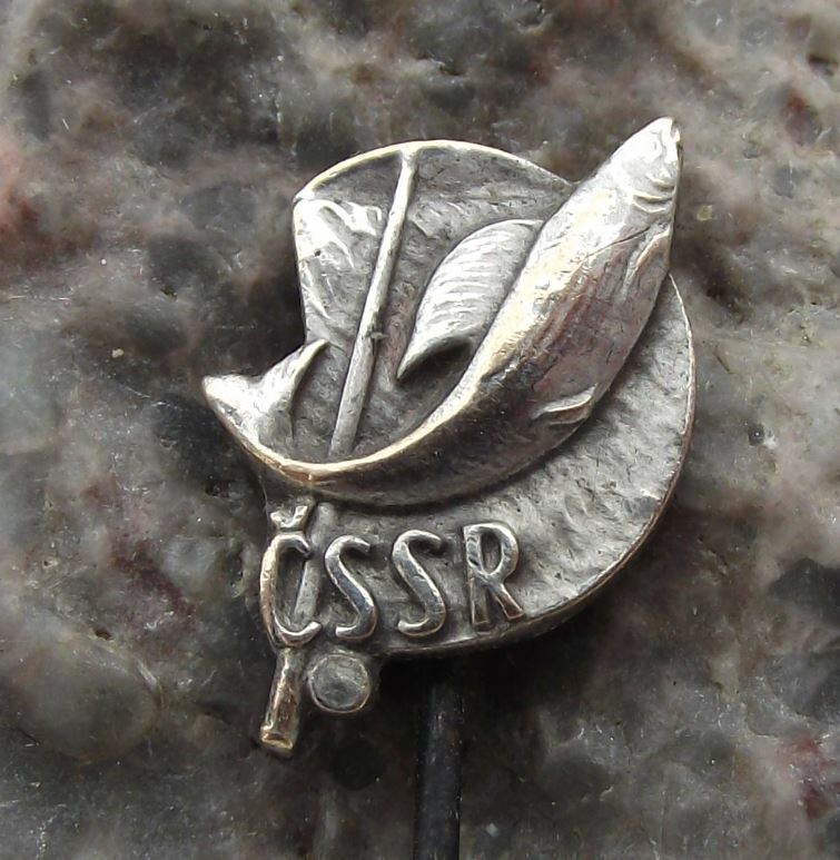 Vintage CSRS Czechoslovakia CSSR Fishing Association Society Members Pin Badge - Badgecrazy