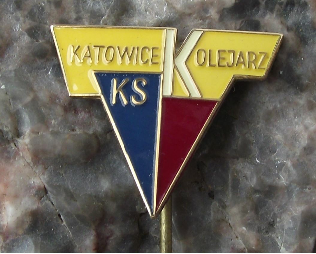 Vintage KS Katowice Kolejarz Poland Polish Football Soccer Club Logo Pin Badge - Badgecrazy