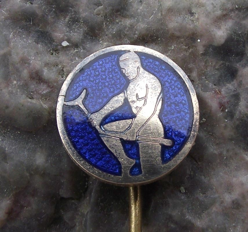 Piestany Man Breaking Walking Stick Crutch Healing Spa Slovakia Pin Badge - Badgecrazy