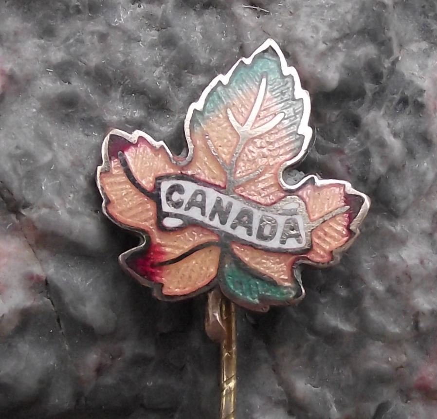 Antique Canadian Maple Leaf Fall Colours National Symbol Canada Flag Pin Badge - Badgecrazy