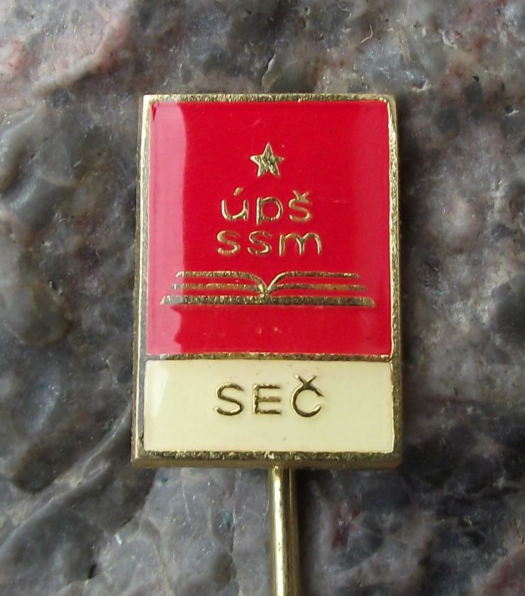 Vintage SSM Socialist Youth Czech Political School Sec Communist Party Pin Badge - Badgecrazy