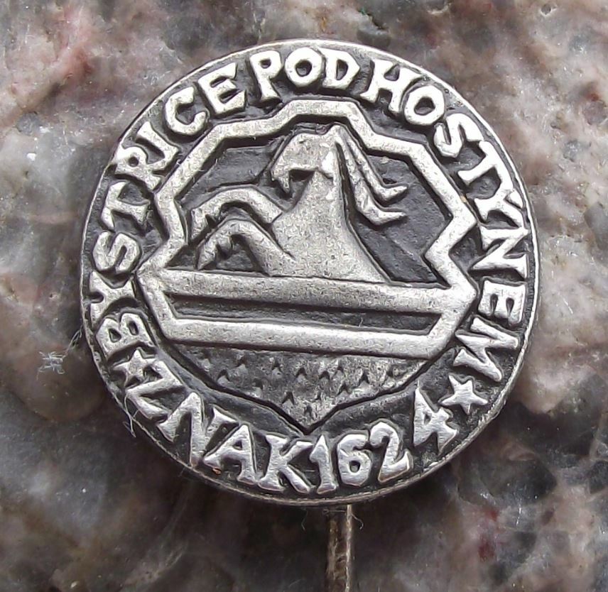 Vintage Bystrice pod Hostynem Czechoslovakia Coat of Arms Heraldry Pin Badge - Badgecrazy