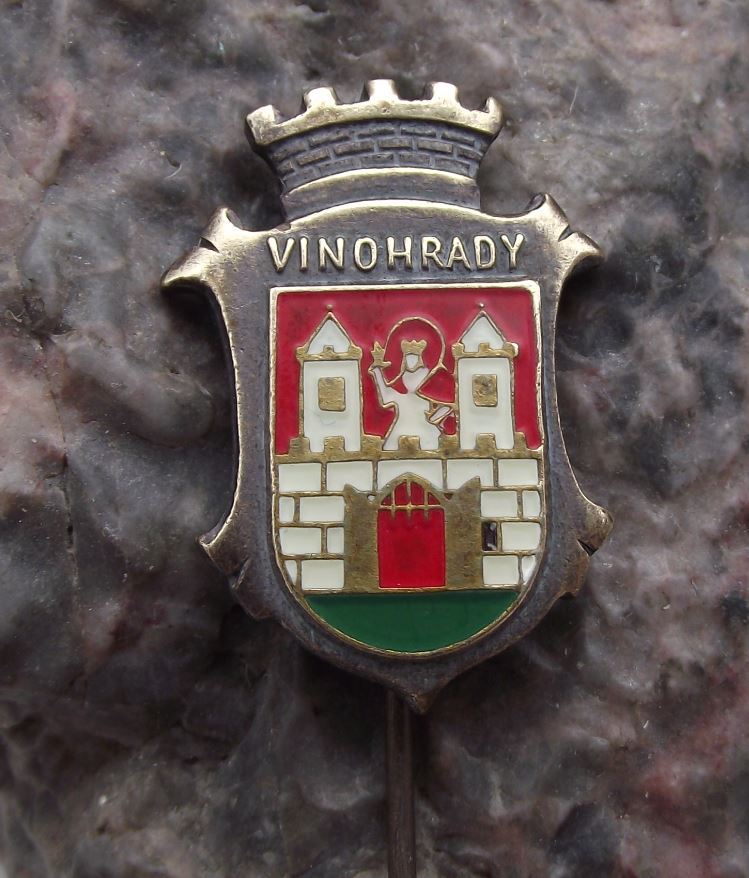 Antique Prague Vinohrady District Praha 2 Heraldic Crest Coat of Arms Pin Badge - Badgecrazy
