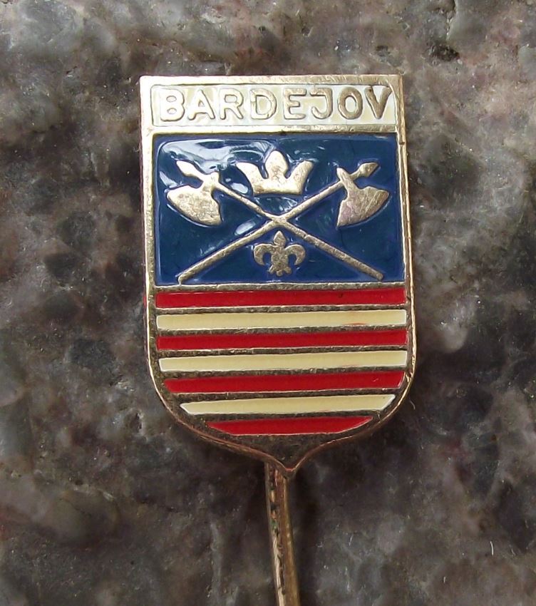 Bardejov Bartfeld Slovakia City Coat of Arms Heraldic Crest Pikes Pin Badge - Badgecrazy